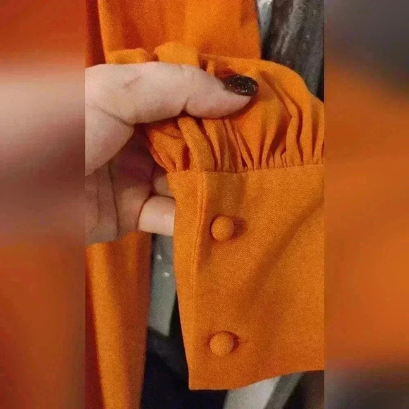 French Connection Esse Crepe midi dress orange dress us SZ 6 - Picture 5 of 8